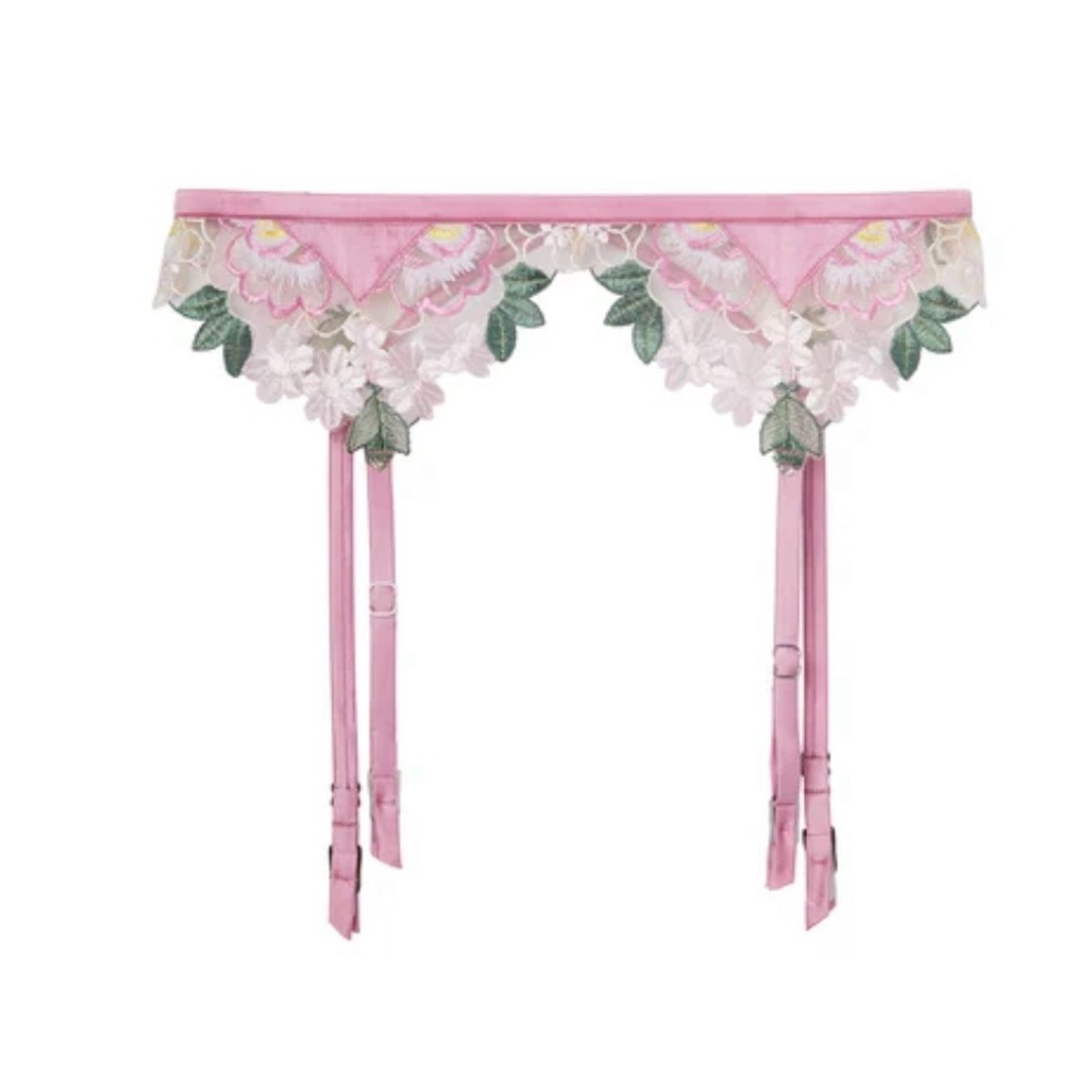 FLEUR DU MAL Jardin Embroidery Garter
